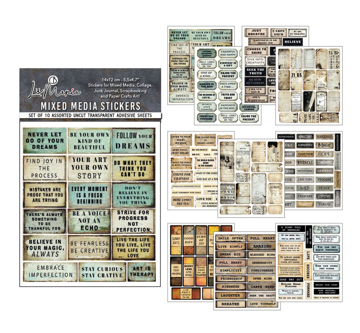 Mixed Media Sticker Set - Kind Thoughts