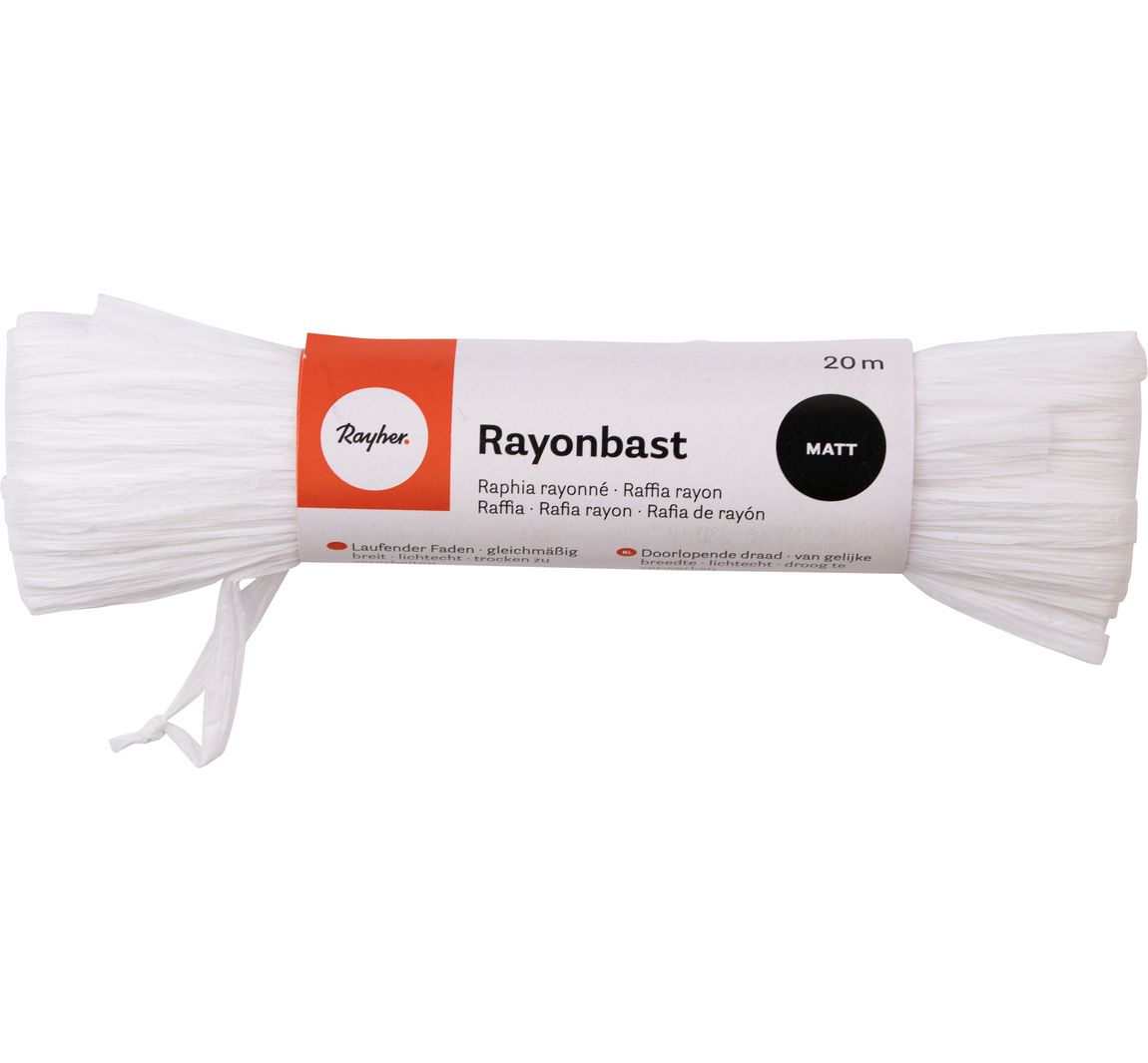 Rayonbast, mat - Wit