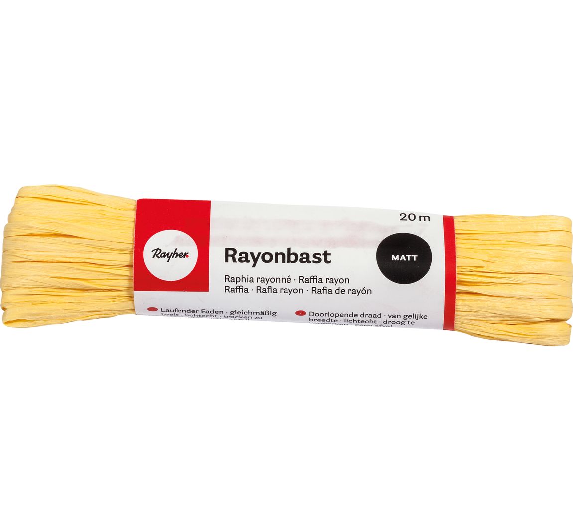 Rayonbast, mat - Geel