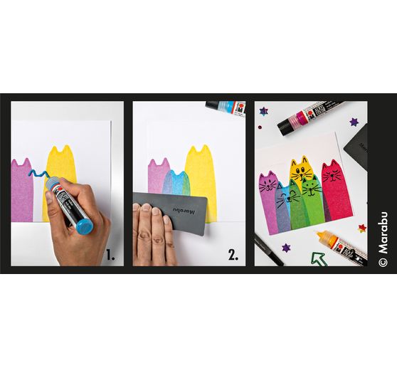 Marabu Acryl Color Squeegee Art Set