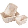 Wooden chipboard baskets, sets of 3, assorted 2 Rectangular