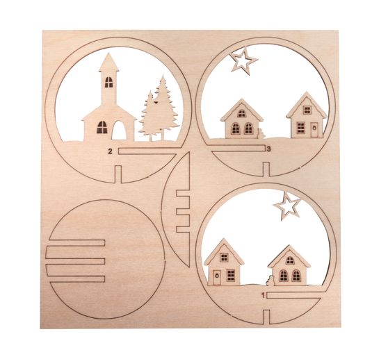 Houten stok motief "Huizen