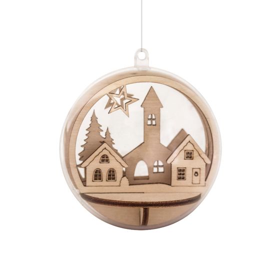 Houten stok motief "Huizen