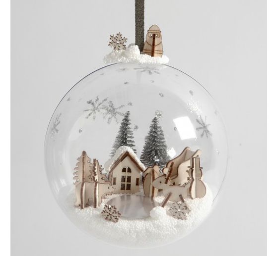 Complete set "Kerstbal met landschap