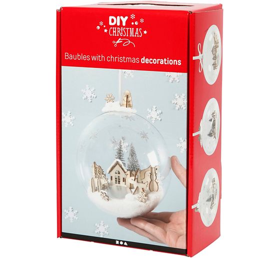 Complete set "Kerstbal met landschap