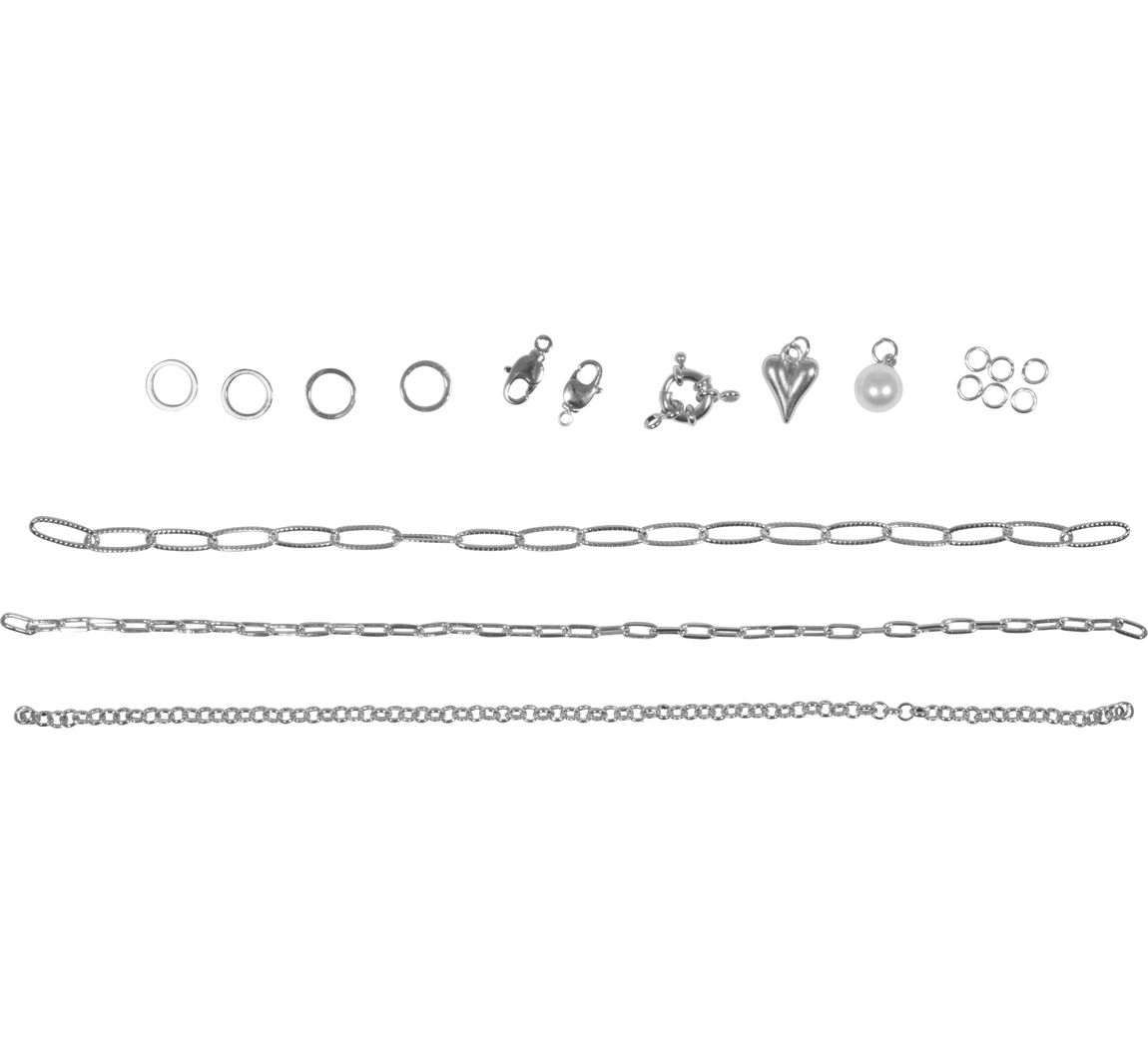 Knutselset "Armbanden Click & Match" - Zilver
