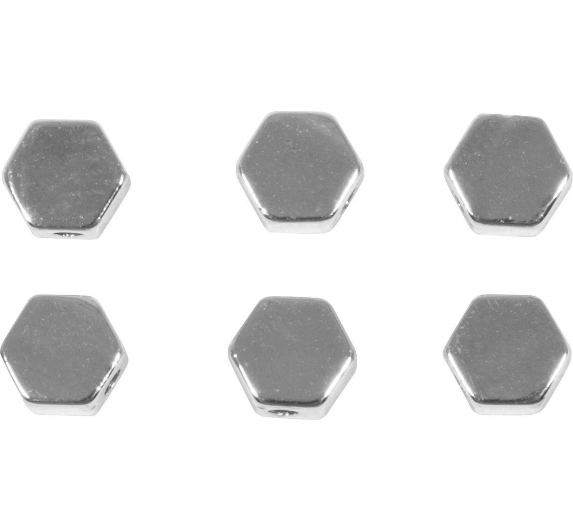 Metalen kralen "Hexagon" - Zilver