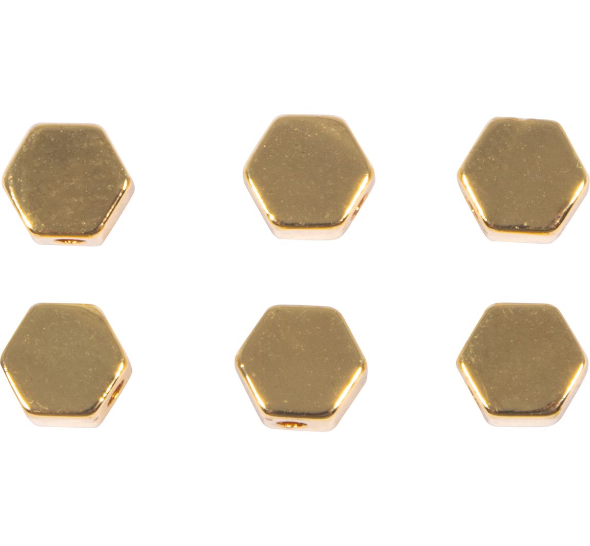 Metalen kralen "Hexagon" - Goud