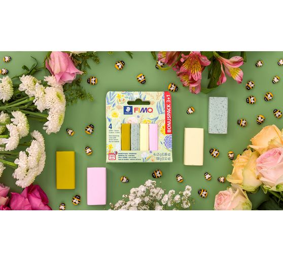 FIMO soft Materiaalpakket "Pastell and Botanical", 4 kleuren