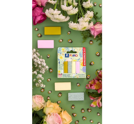 FIMO soft Materiaalpakket "Pastell and Botanical", 4 kleuren