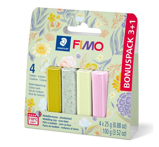 FIMO soft Materiaalpakket "Pastell and Botanical", 4 kleuren