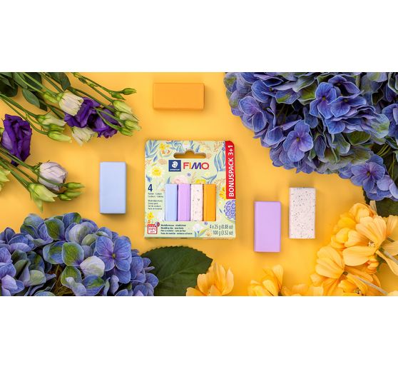 FIMO soft Materiaalpakket "Pastell and Botanical", 4 kleuren