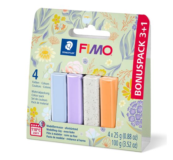 FIMO soft Materiaalpakket "Pastell and Botanical", 4 kleuren
