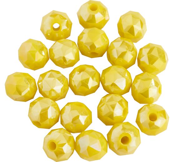 Glass cut beads round, 6 mm