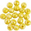Glass cut beads round, 6 mm Rich yellow AB
