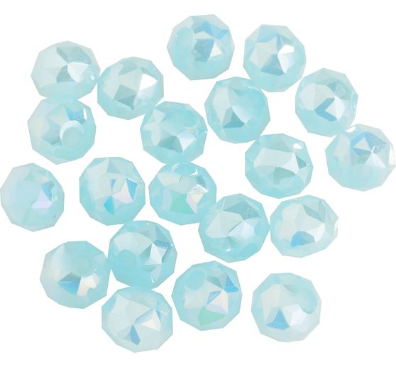 Glass cut beads round, 6 mm