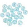 Glass cut beads round, 6 mm Rich Aqua AB