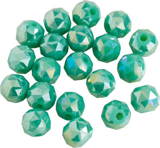 Glass cut beads round, 6 mm