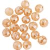 Glass cut beads round, 6 mm Rich light brown AB