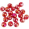 Glass cut beads round, 6 mm Rich red AB