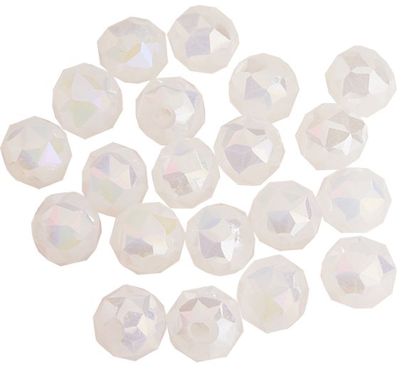 Glass cut beads round, 6 mm