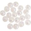 Glass cut beads round, 6 mm White AB
