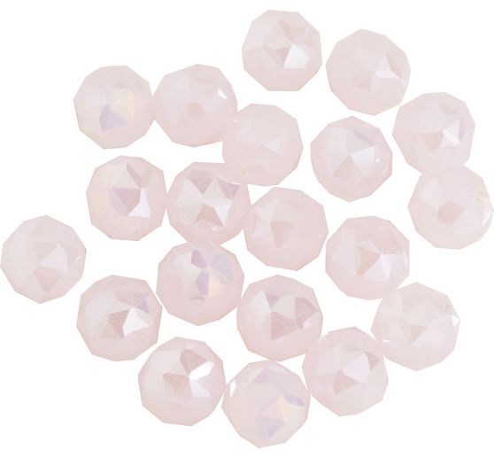 Glass cut beads round, 6 mm