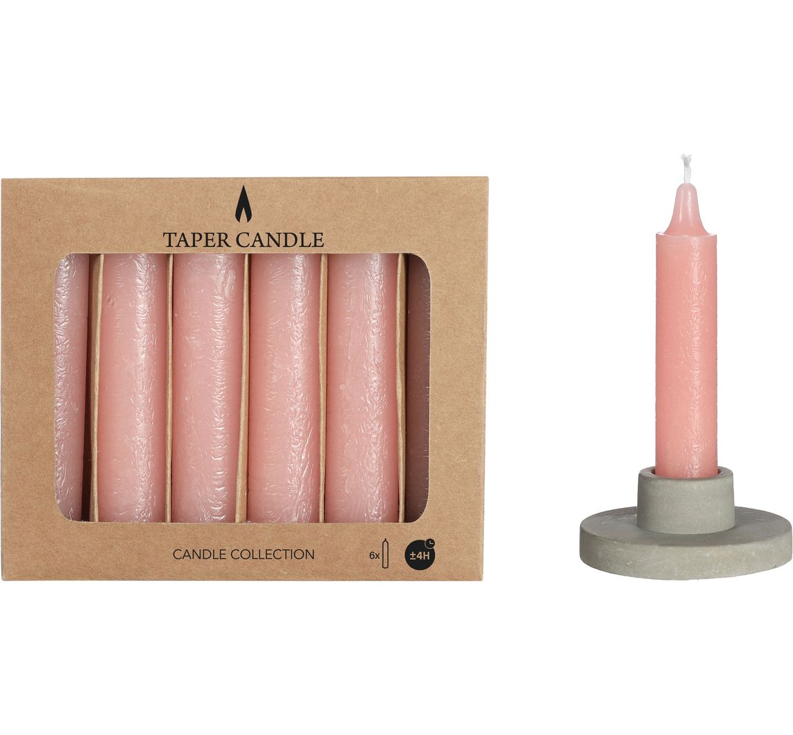 Puntkaarsen, set van 6 - Roze