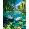 Diamond Painting Set, 40 x 50 cm Swans
