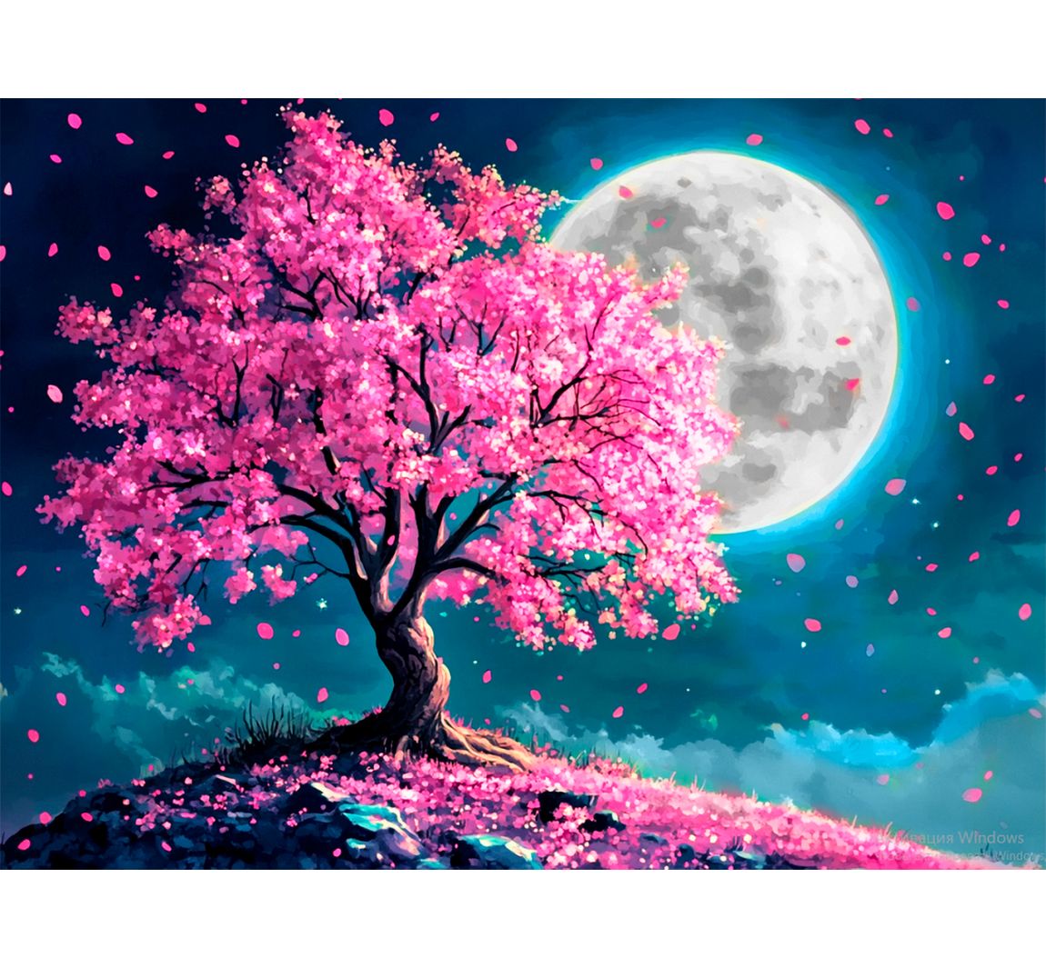 Diamond Painting Set, 30 x 40 cm - Volle maan