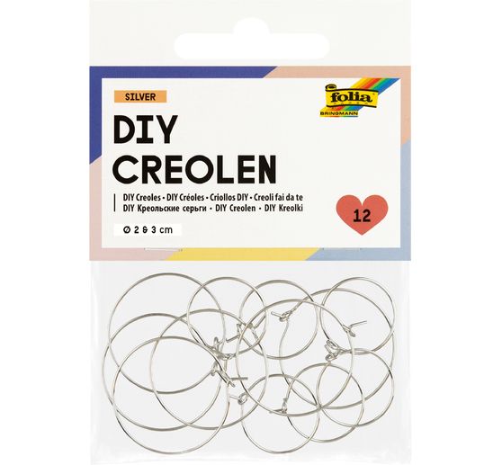 Hoop earrings, 12 pieces