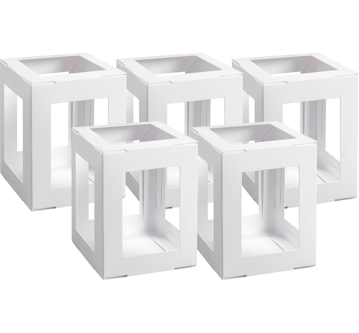 Lantaarn  blanco "Vierkant", 5 stuks - Wit