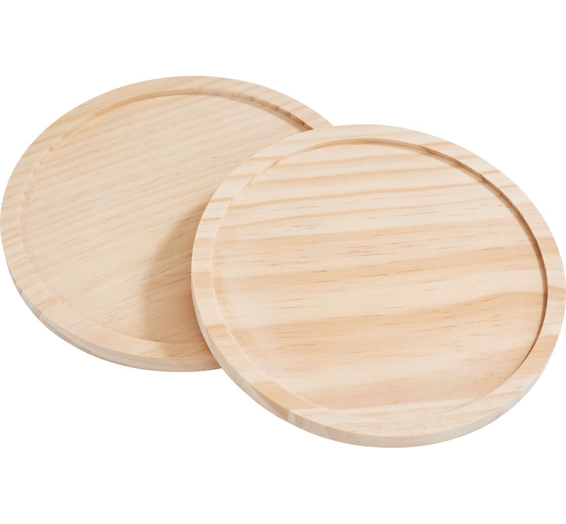 VBS Houten onderzetters, 2 stuks - Ø 15 cm