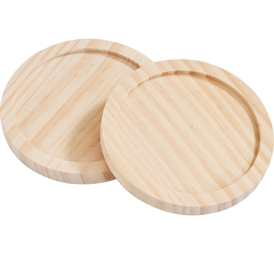 VBS Houten onderzetters, 2 stuks - Ø 9,5 cm