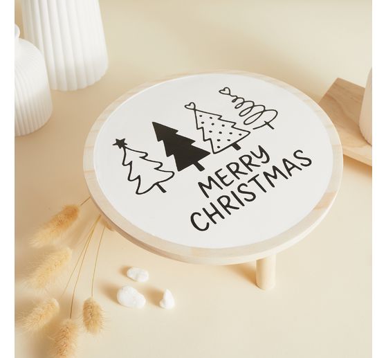 VBS Decoratief houten dienblad "Rond", met voetjes