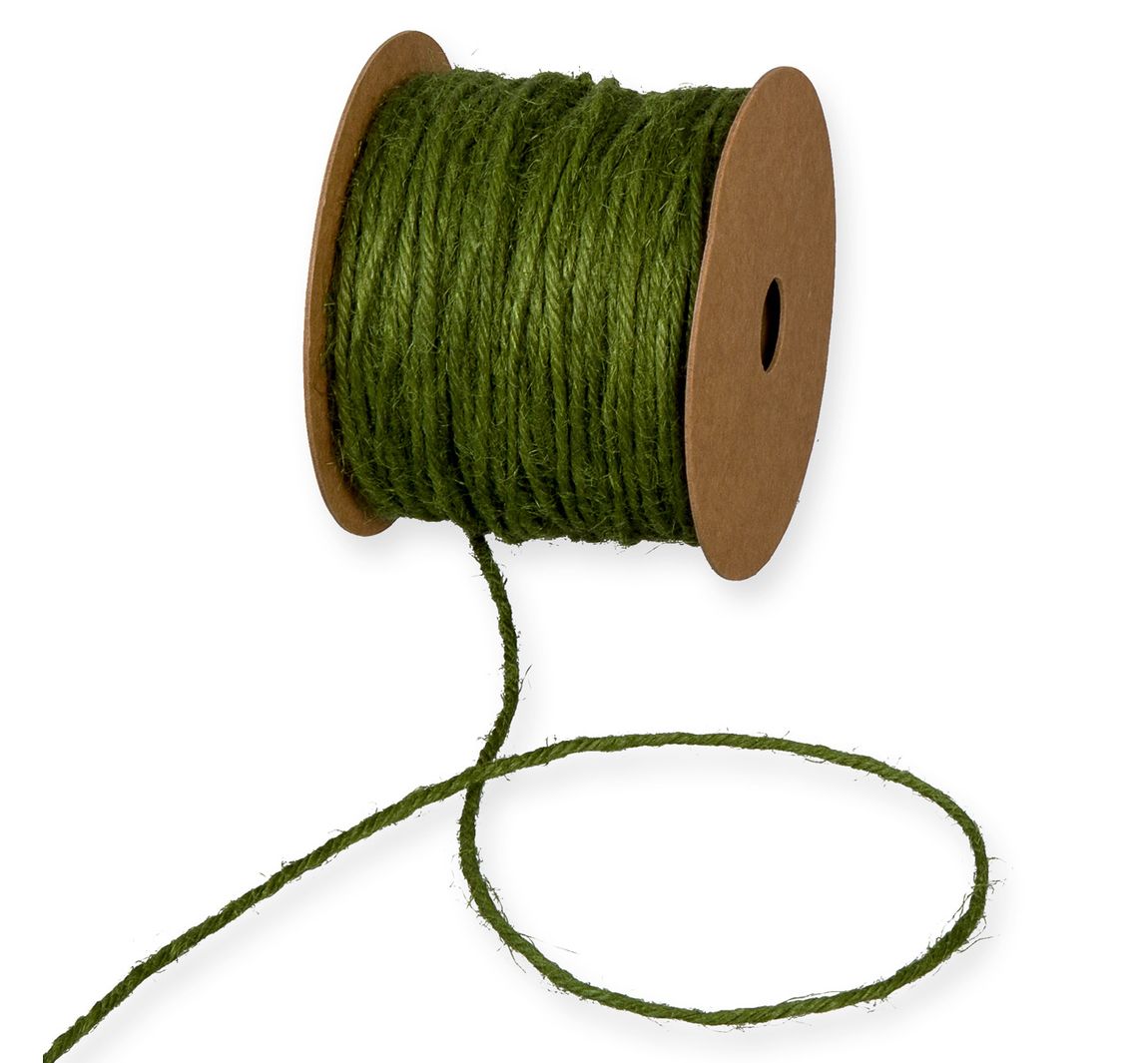 Jute koord "Basis" - Mosgroen