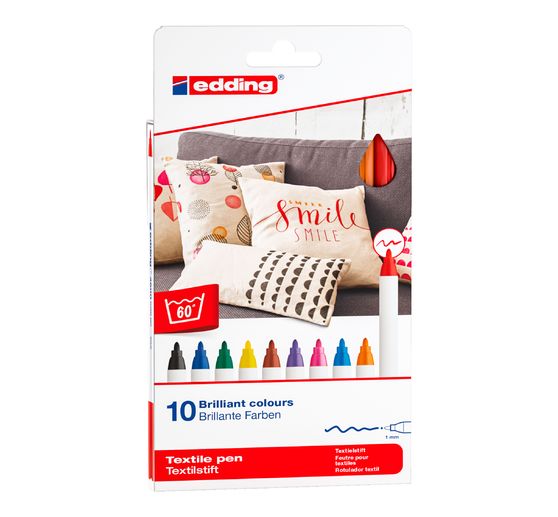 edding 4600 "Textielstift", 10 stuks