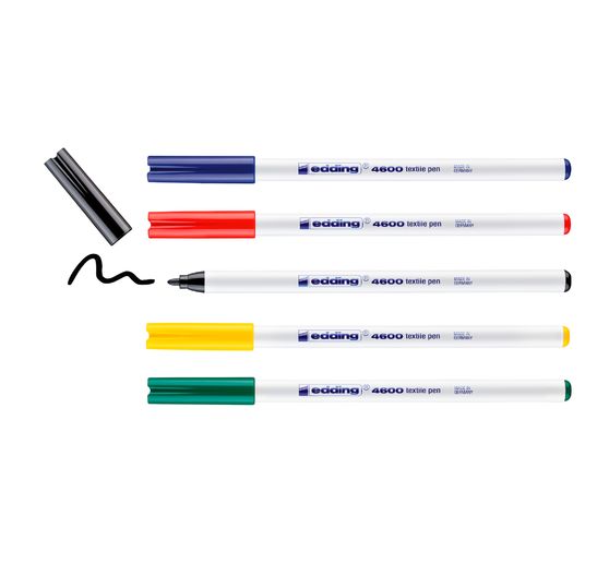 edding 4600 "Textielstift", 5 stuks