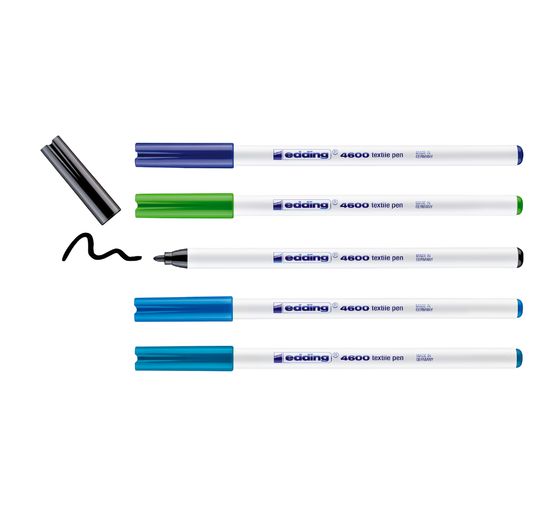 edding 4600 "Textielstift", 5 stuks