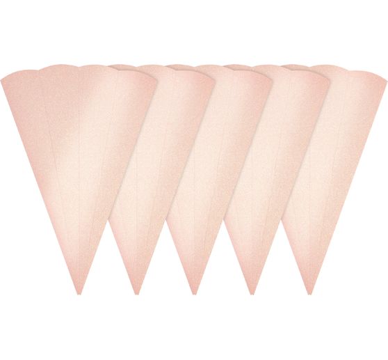 Schoolkegel blank "Glitter", 5 stuks