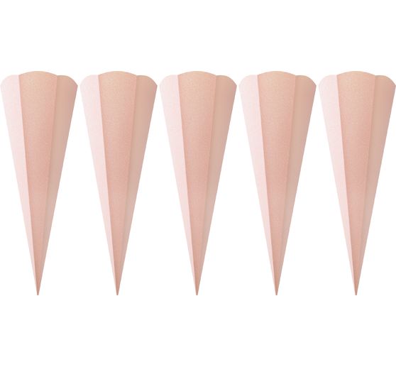 Schoolkegel blank "Glitter", 5 stuks