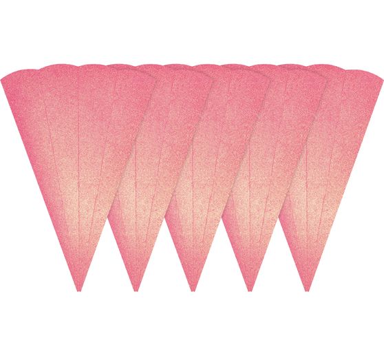 Schoolkegel blank "Glitter", 5 stuks