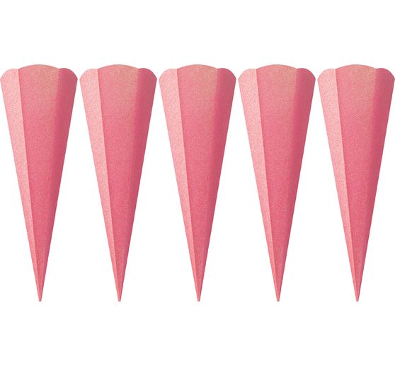 Schoolkegel blank "Glitter", 5 stuks