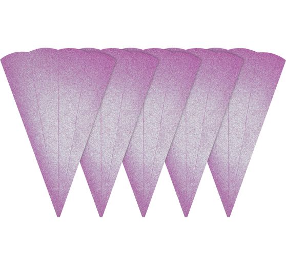 Schoolkegel blank "Glitter", 5 stuks