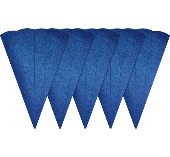 Schoolkegel blank "Glitter", 5 stuks