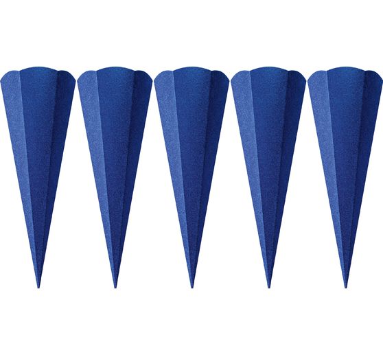 Schoolkegel blank "Glitter", 5 stuks