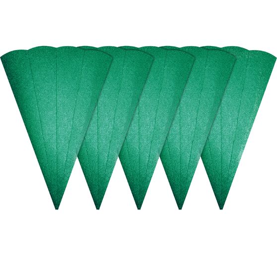 Schoolkegel blank "Glitter", 5 stuks