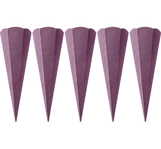 Schoolkegel blank "Glitter", 5 stuks