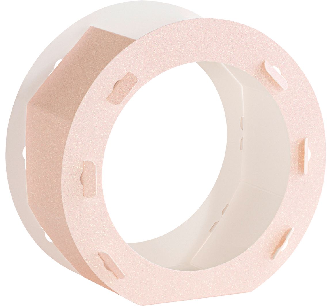 Lantaarn blanco Glitter" - Rose