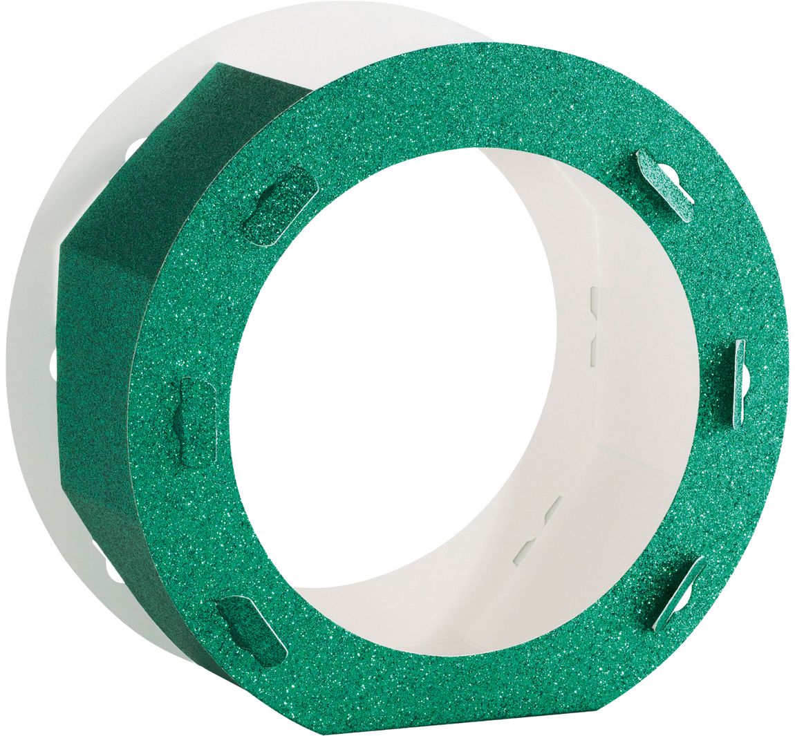 Lantaarn blanco Glitter" - Green